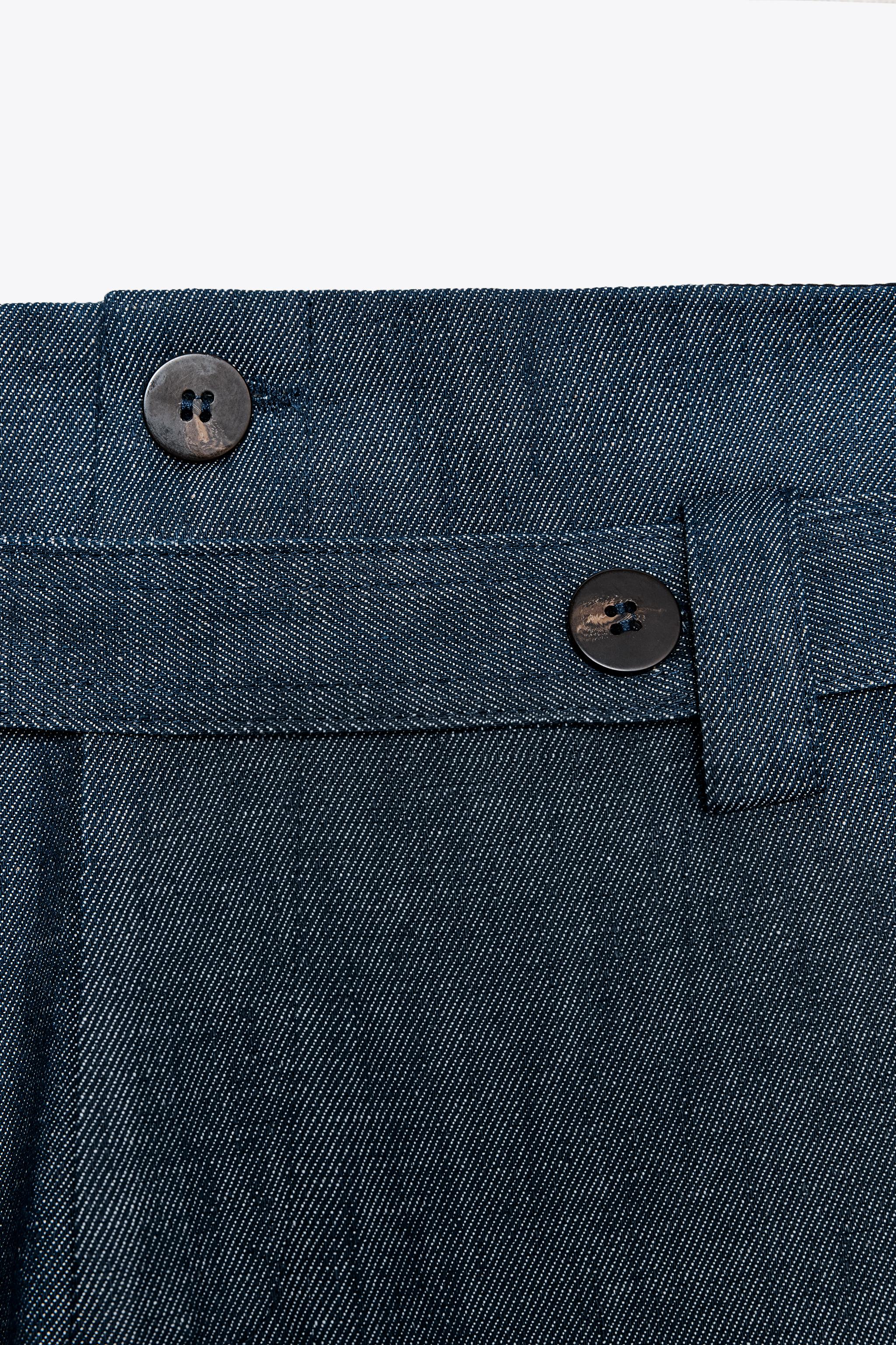 【ZARA】WIDE LEG パンツ ZW COLLECTION ブルー | 0340/041/407 ZW COLLECTION WIDE LEG LINEN PANTS - Blue | ZARA United States