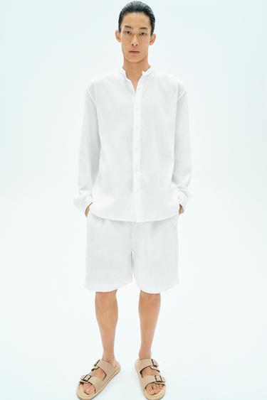 Zara 皺痕效果襯衫 - 白色