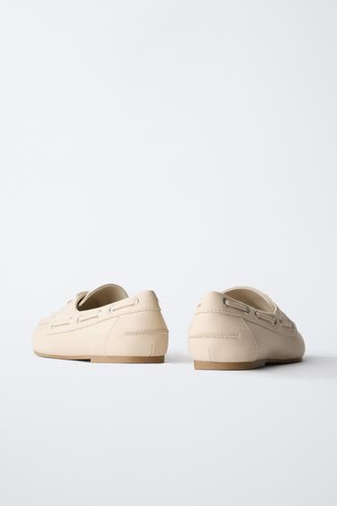 LACE-UP DECK SHOES - Beige by Zara - Image 4