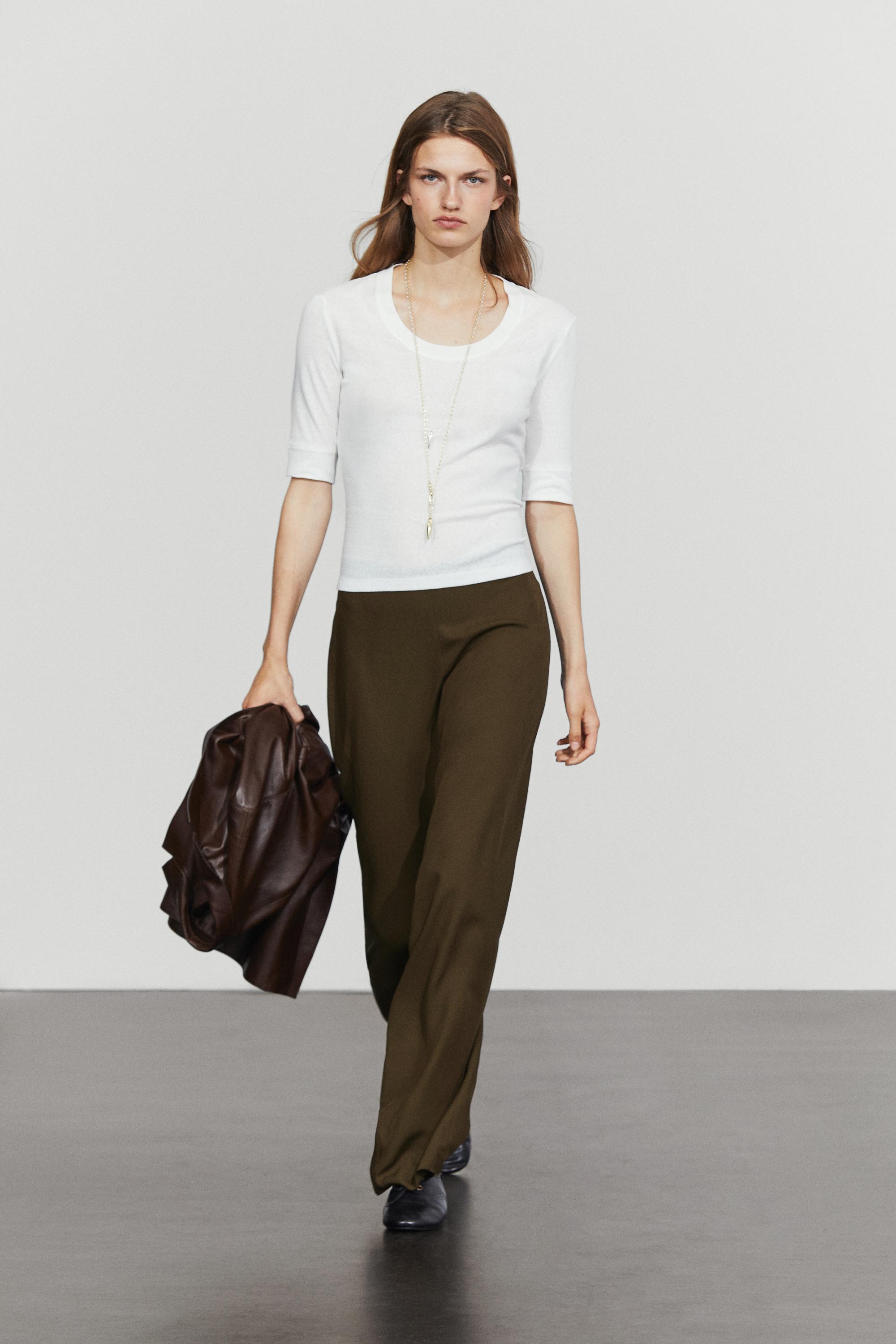 Flowing baggy pants — Brown marl