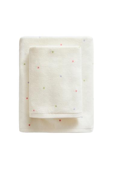 KINDER-VELOURSHANDTUCH MIT PUNKTEN - Cremefarben von Zara