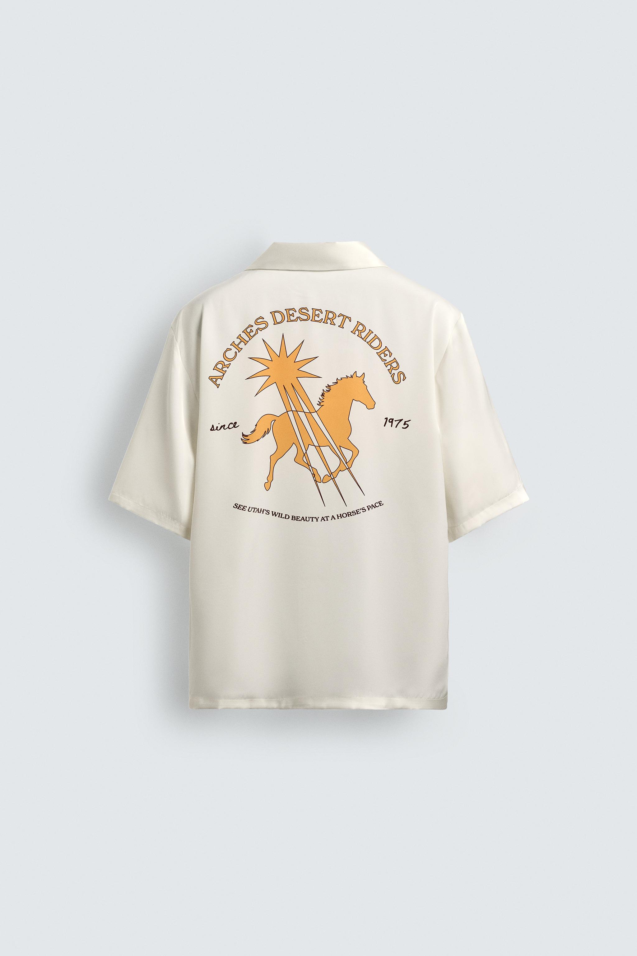 CONTRAST PRINT FLOWY SHIRT