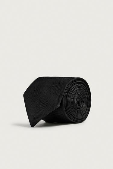 GRAVATA SLIM FIT 100% SEDA - Preto da Zara