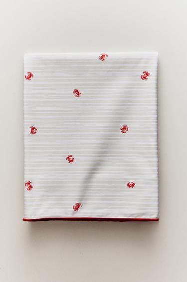 RESIN COTTON TABLECLOTH WITH CRAB PRINT - Ecru by Zara