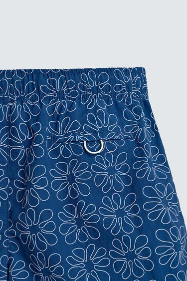 MAILLOT DE BAIN LONG À IMPRIMÉ FLEURS - Bleu roi de Zara - Image 3
