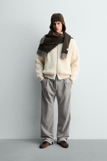 VELVET TROUSERS WITH TAPING X SR_A - Light grey by Zara