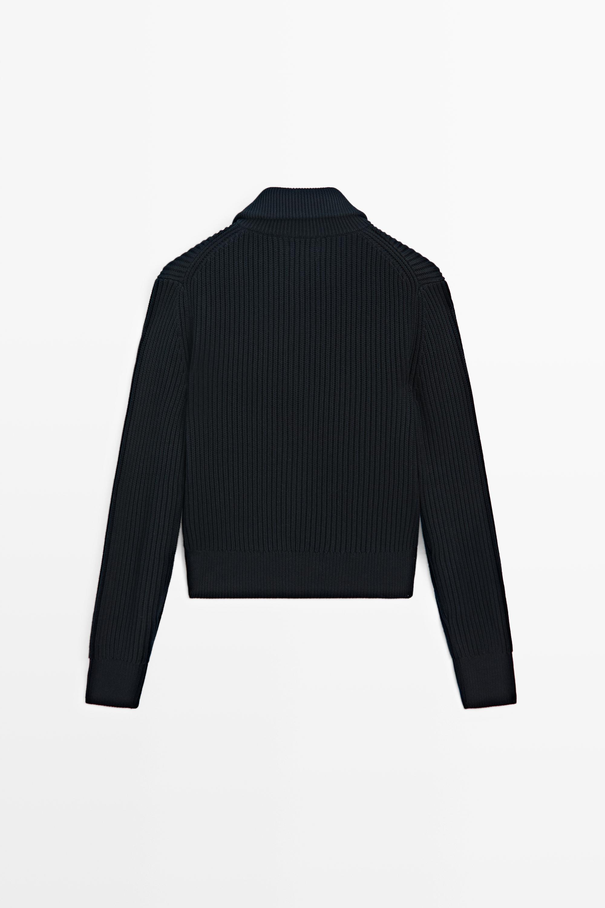 Cardigan en maille 100 % coton avec détail au col