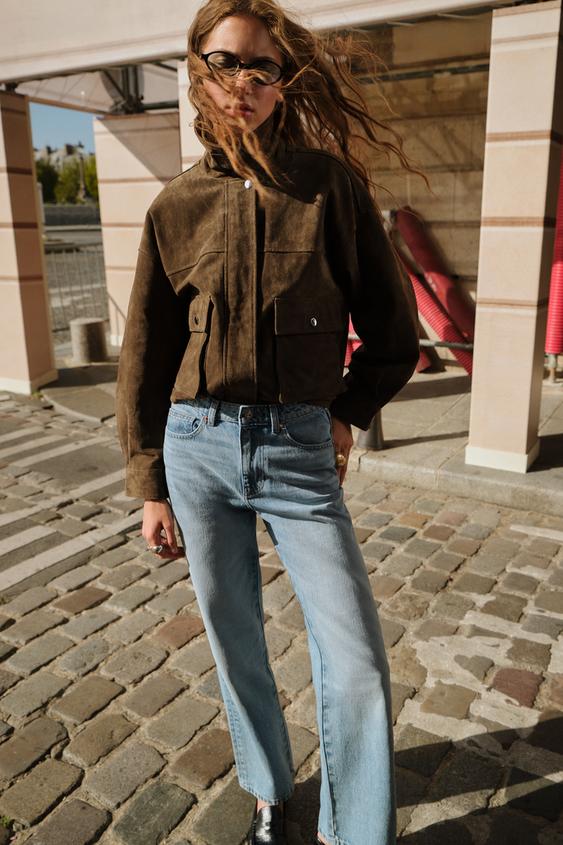 JEAN Z1975 DROIT TAILLE HAUTE LONG - Bleu moyen de Zara - Image 0