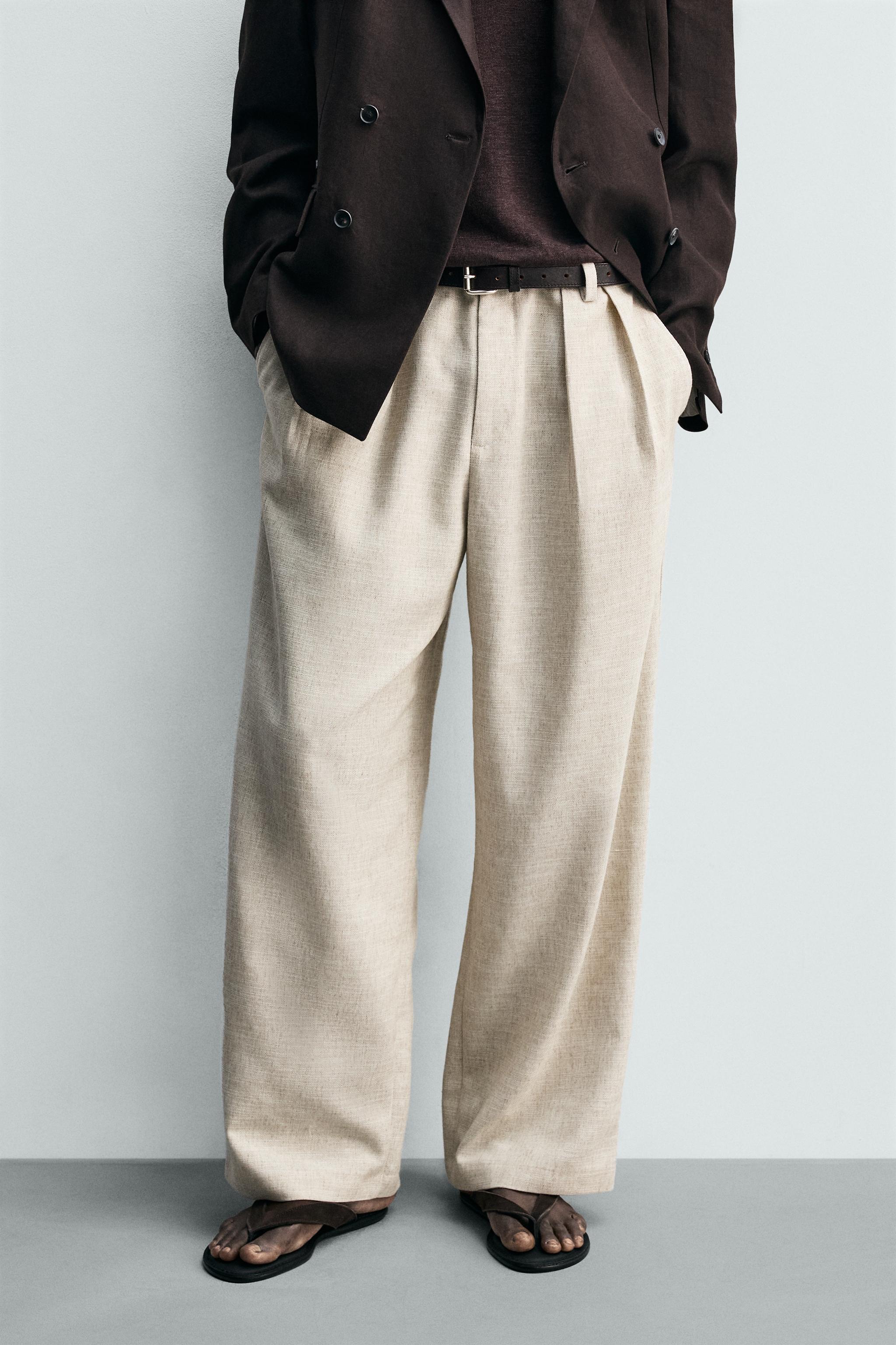 PANTALON COUPE DÉCONTRACTÉE À PLIS