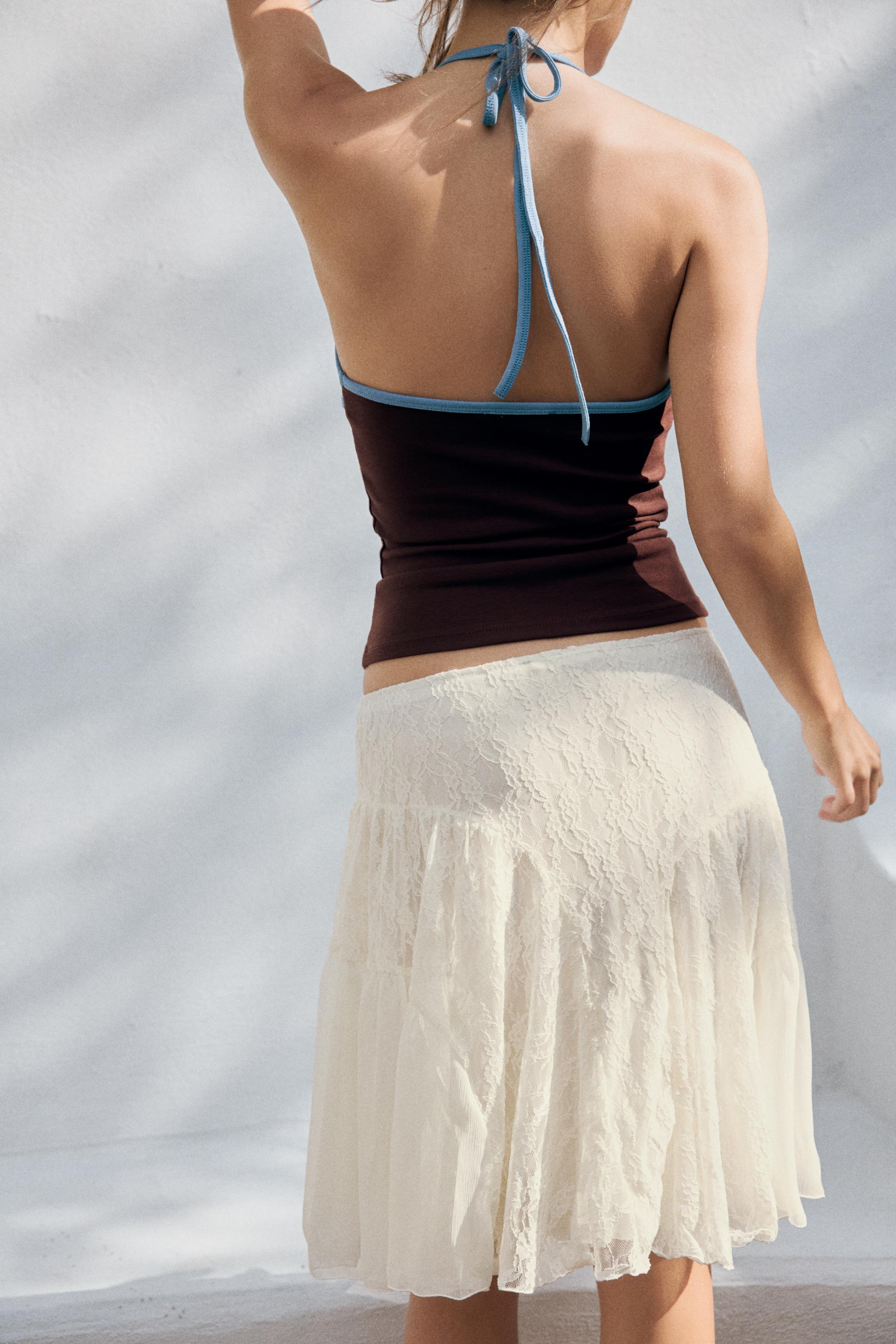 COMBINATION LACE SKIRT - Ecru | ZARA Canada