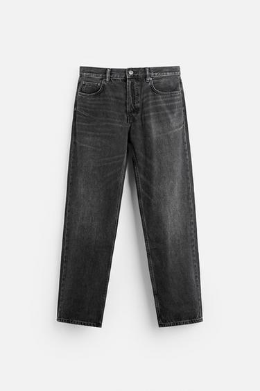 Zara STRAIGHT FIT JEANS - Charcoal