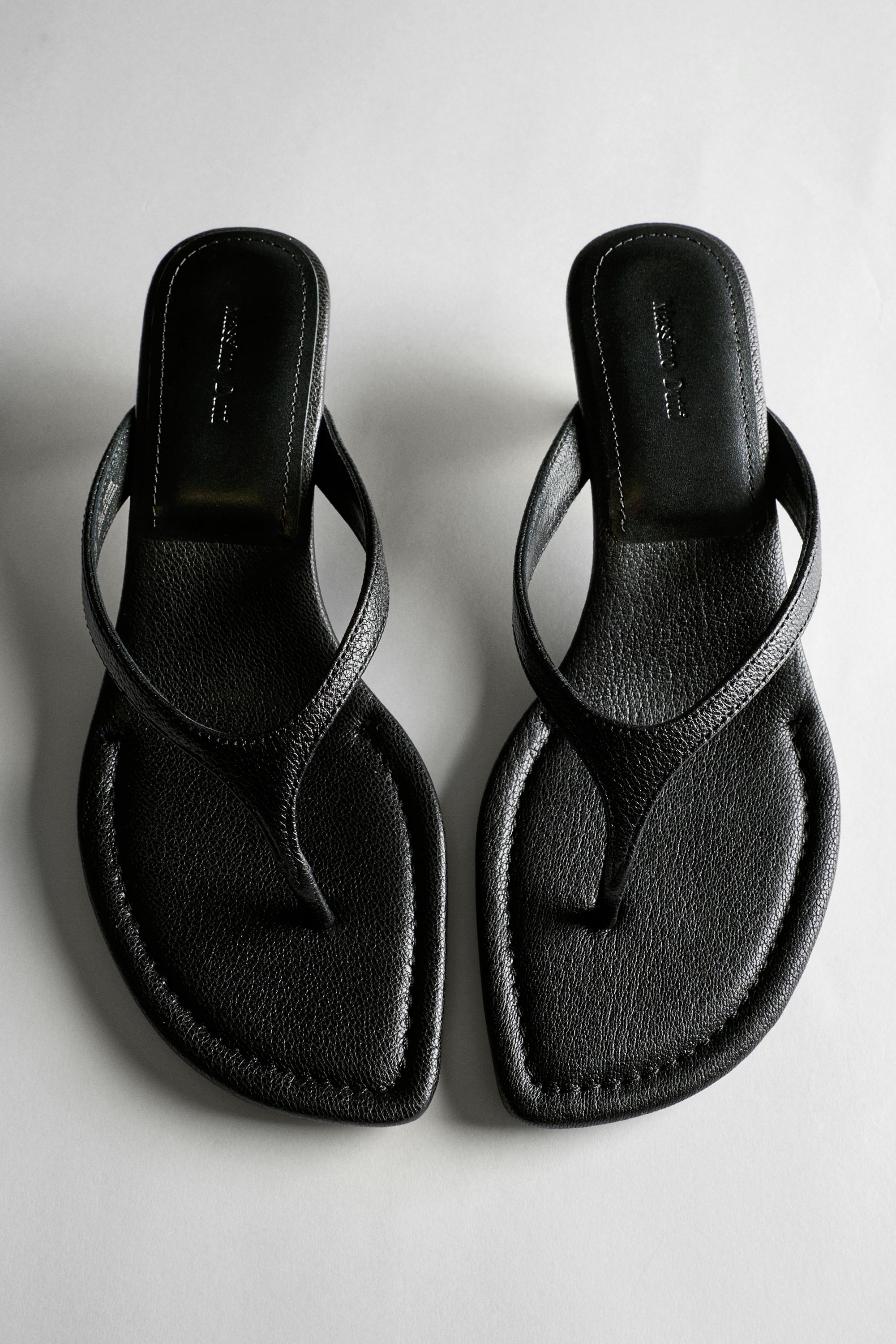 Leather heeled sandals