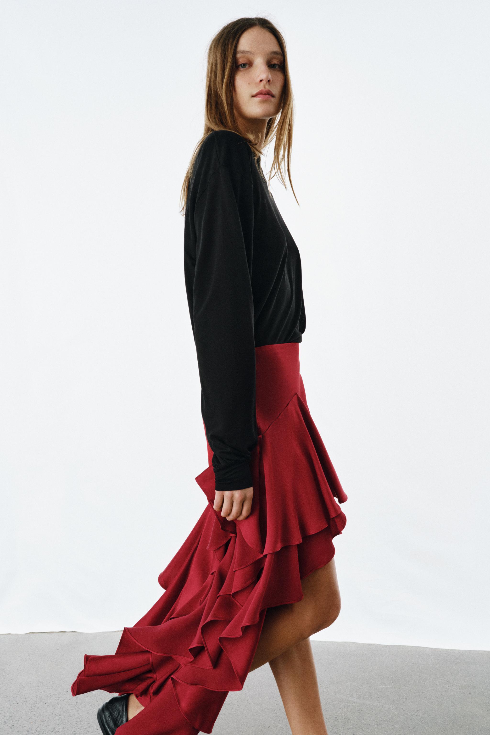 ASYMMETRIC RUFFLED SKIRT ZW COLLECTION
