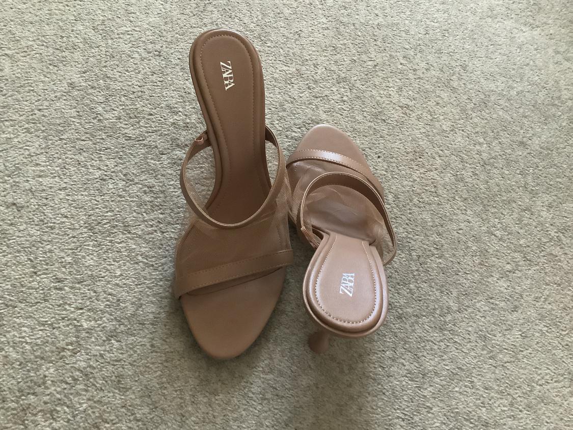 MESH BEIGE HEELS, NEW WITHOUT TAGS UK6 - Image 3