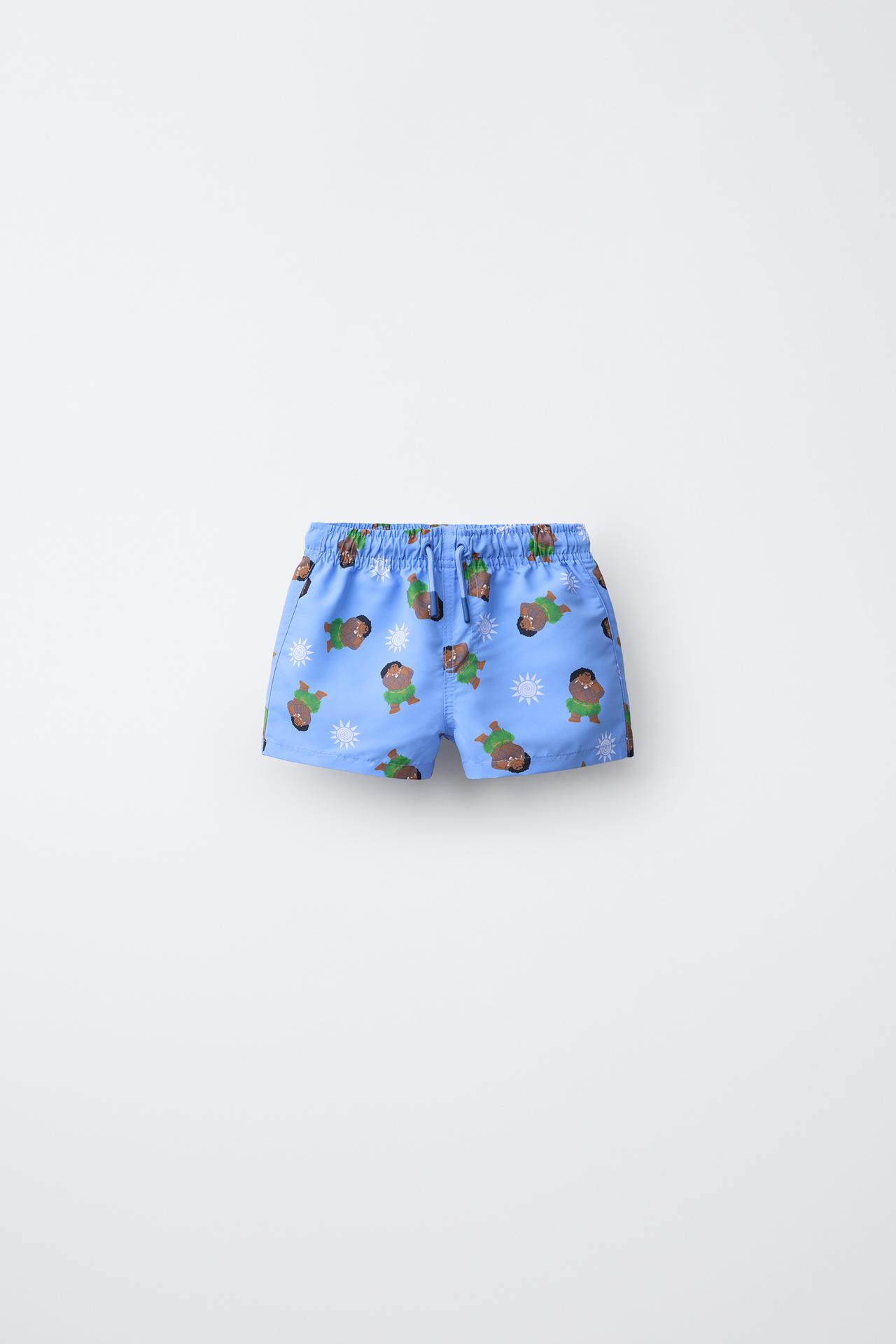 2-6 YEARS/ MAUI MOANA © DISNEY PRINT SWIM SHORTS — Light blue