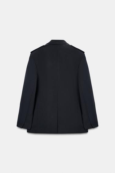 VESTE OVERSIZE MAXI POCHES - Bleu marine foncé de Zara - Image 7