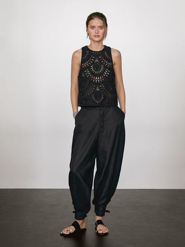Zara Crochet knit top - Black