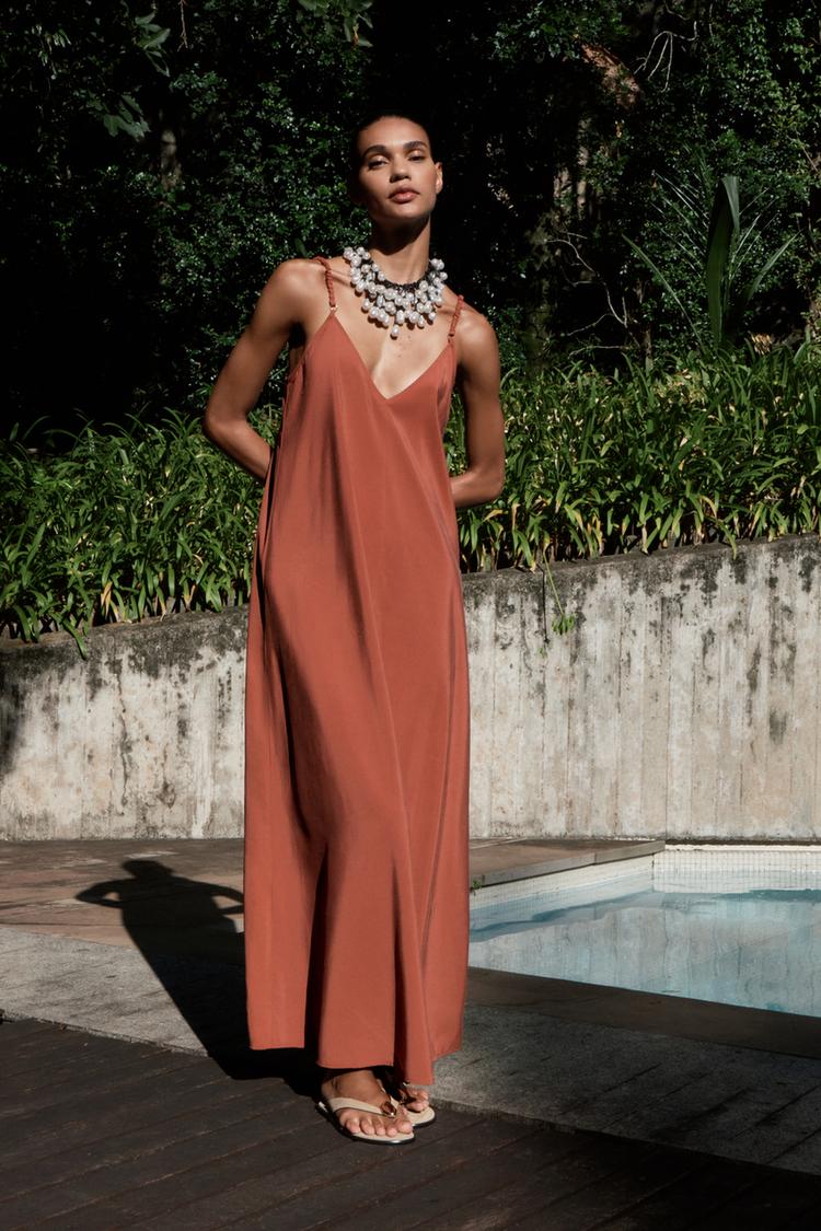 zara viral dress brown SUCSSRICH main image 0