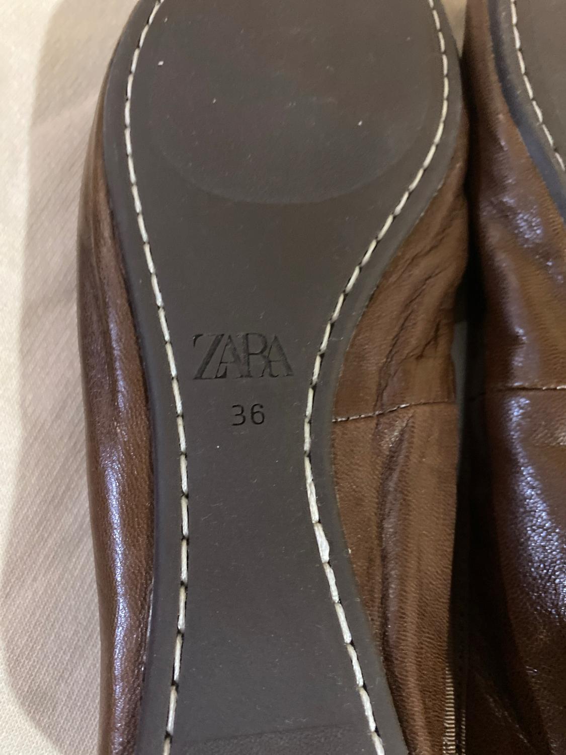 LEATHER BALLET FLATS WITH BOW - Image 3