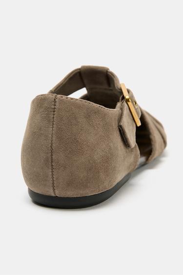 SUEDE CAGE SANDALS - Sand Brown by Zara - Image 5