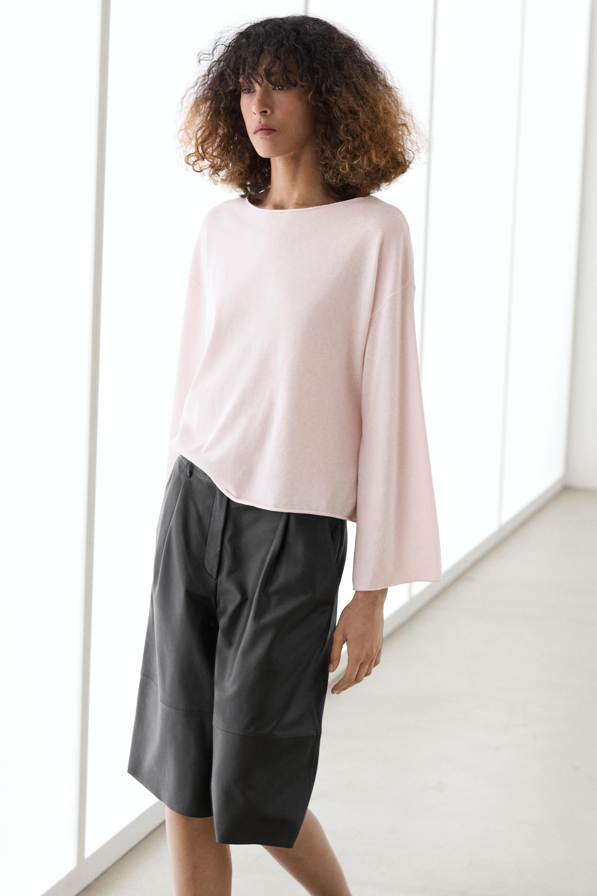 Pull-cape en maille de coton mélangé