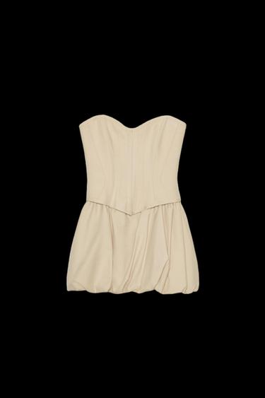 VESTIDO CORTO CORSETERO - Beige de Zara - Imagen 0