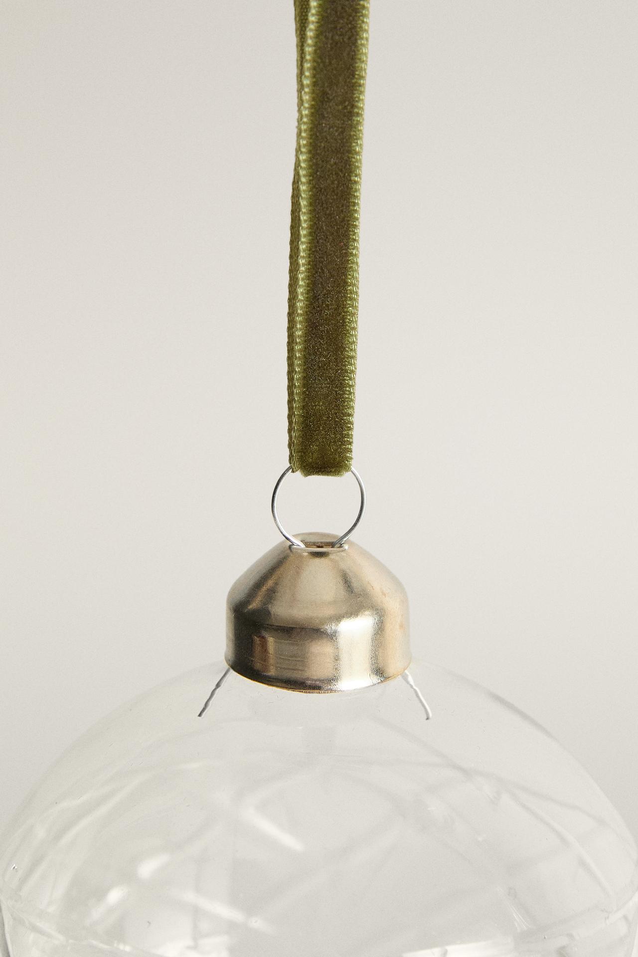 CARVED CRYSTAL CHRISTMAS TREE ORNAMENT — Transparent