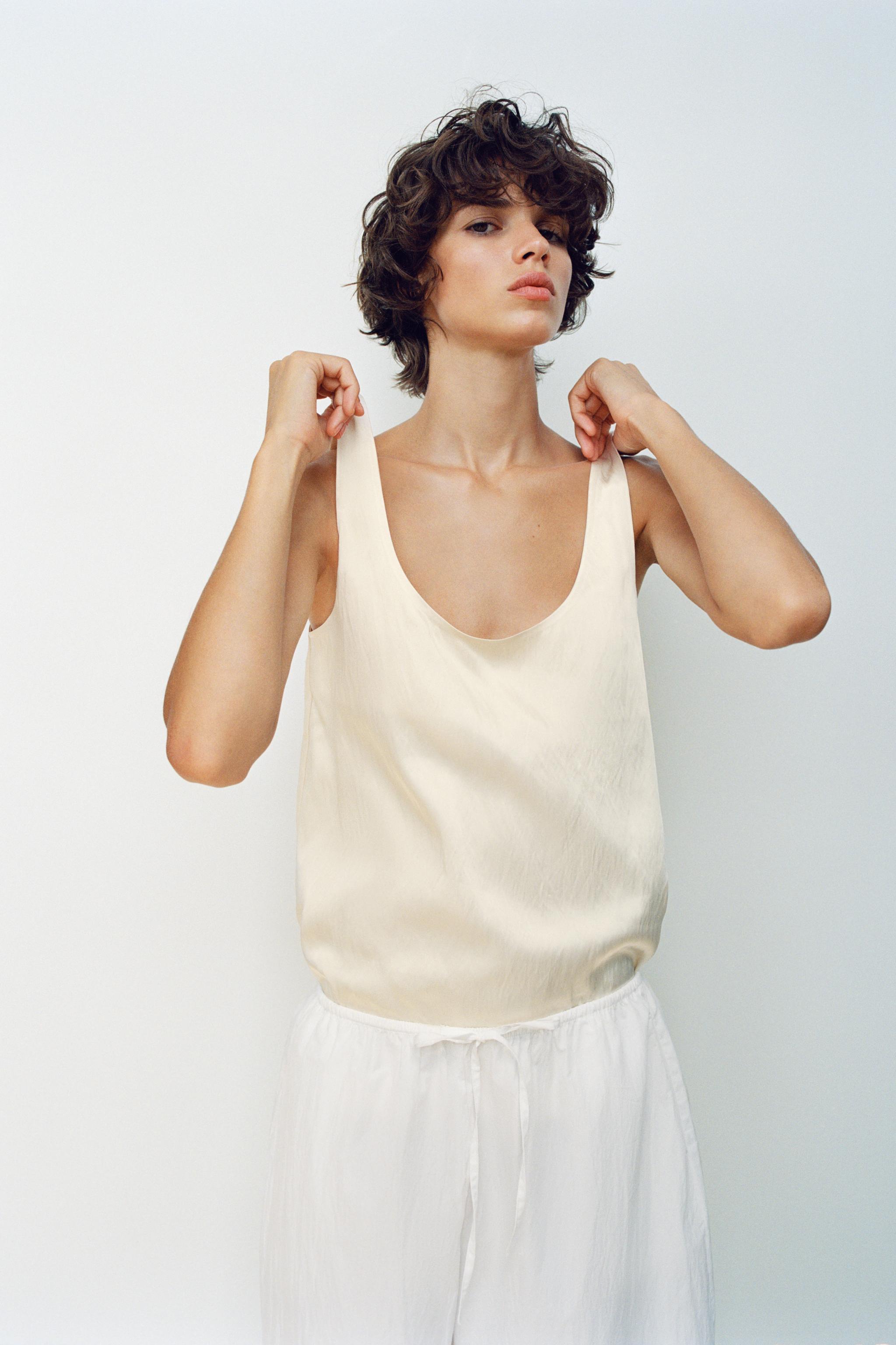 SATIN EFFECT TANK TOP