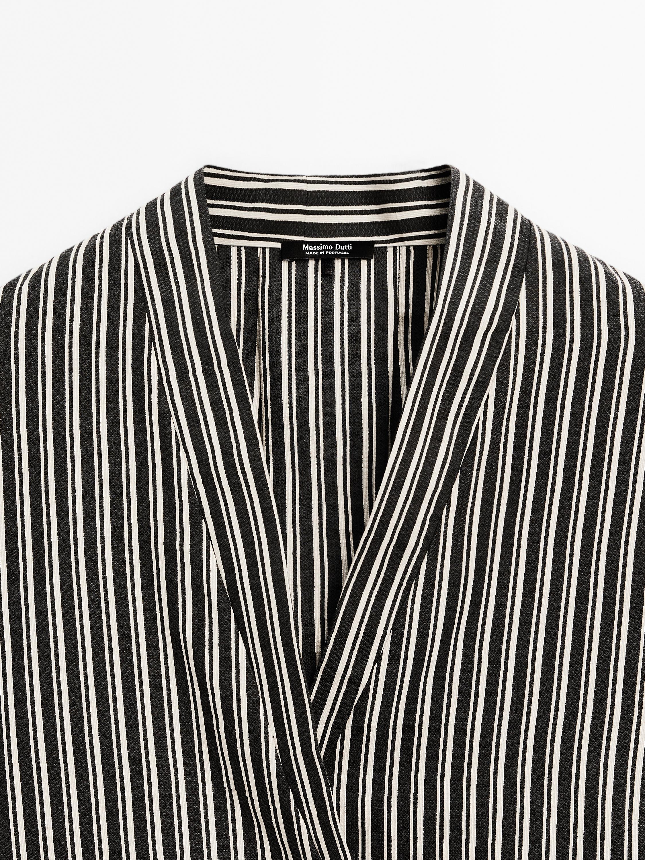 Kimono coton à rayures