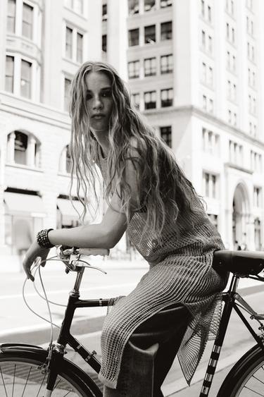 METALLIC THREAD MESH DRESS - 140 by Zara