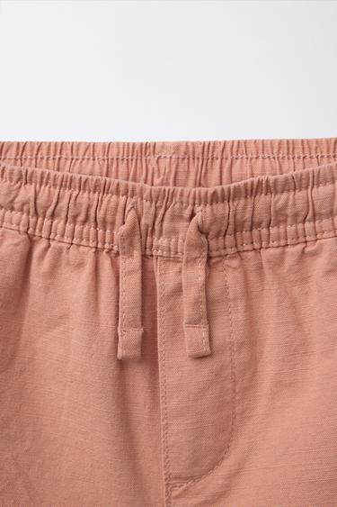 COTTON BERMUDA SHORTS WITH LABEL - Russet by Zara - Image 2