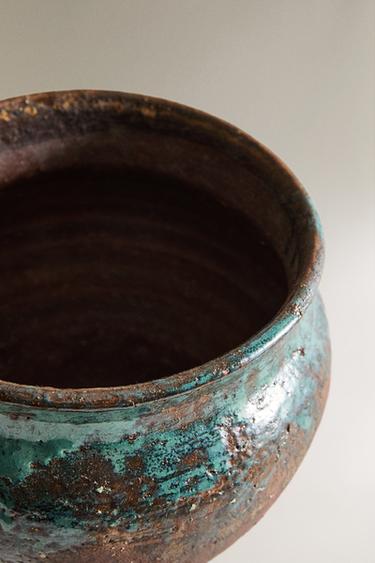 TERRACOTTA DRIP VASE - Khaki by Zara - Image 1