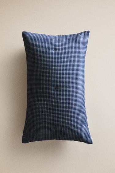 KIDS' REVERSIBLE MUSLIN QUILTED CUSHION COVER - Navy blue by Zara