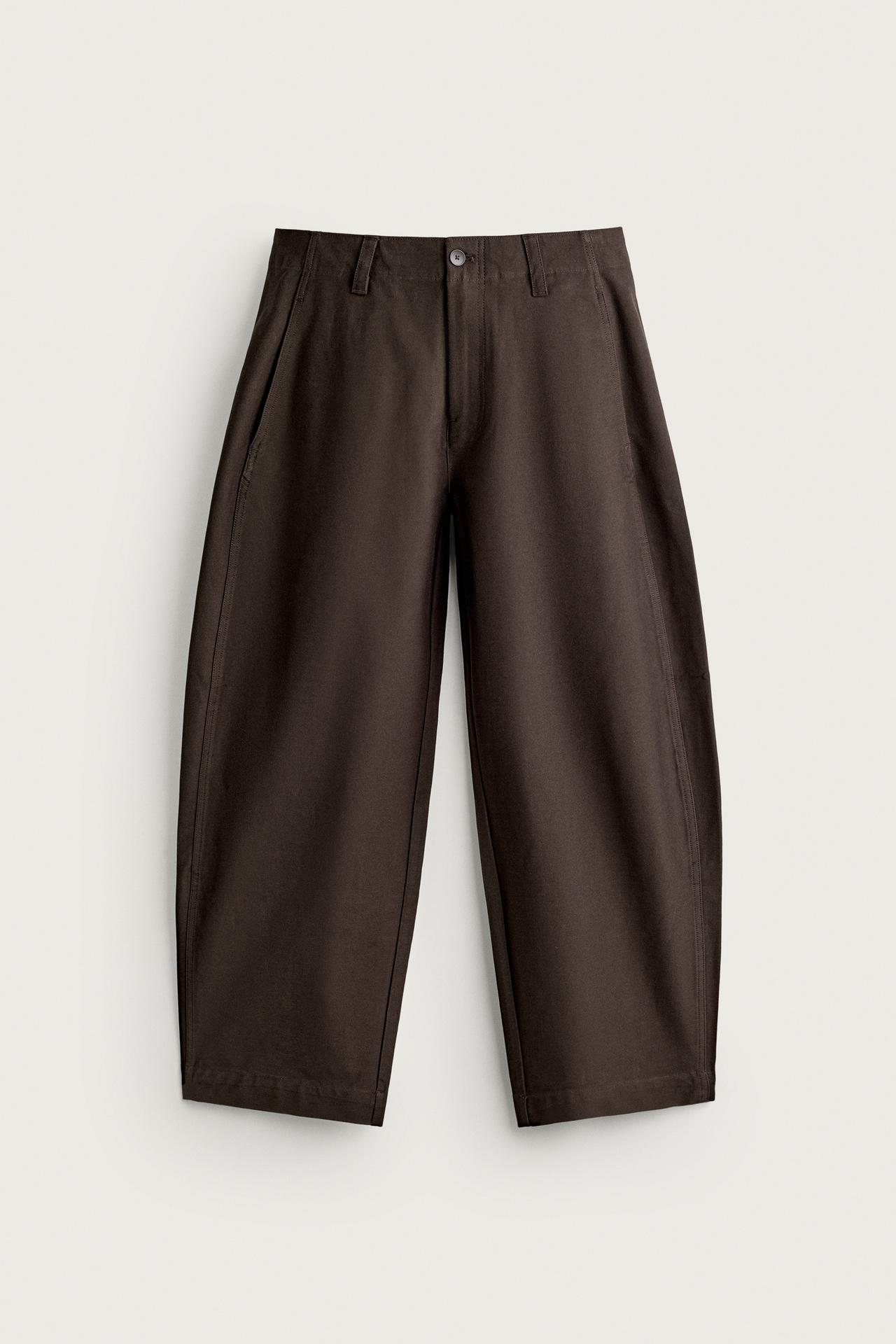 BALLOON FIT PANTS — Brown