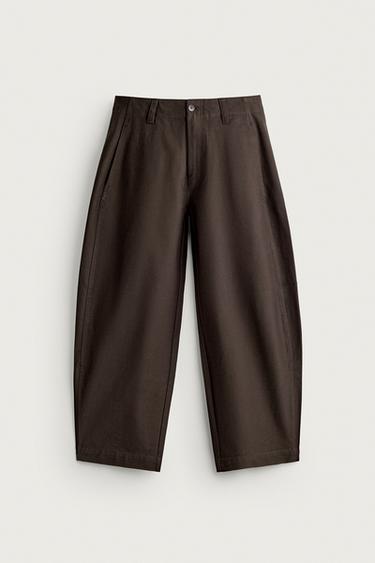 BALLOON FIT PANTS — Brown 1
