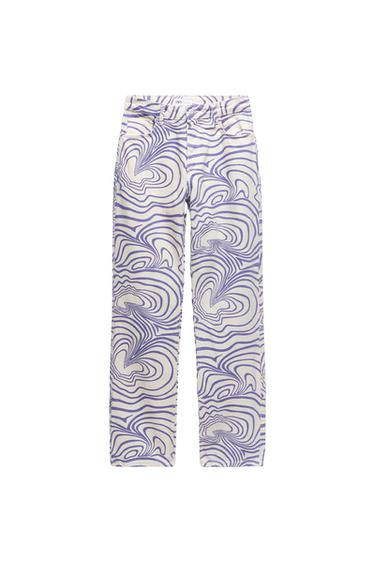 PRINTED STRAIGHT LEG JEANS