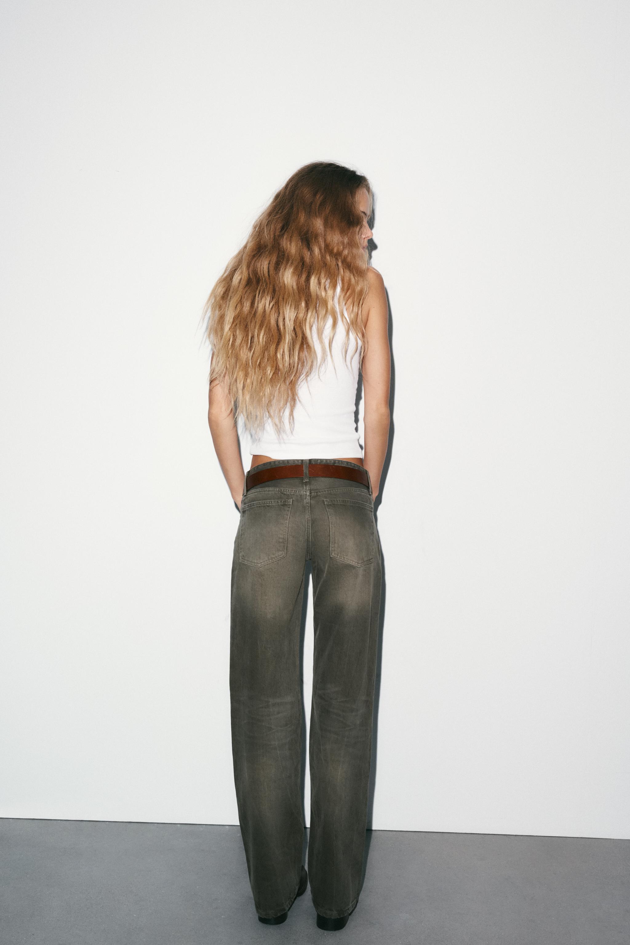 Zara Trf Düşük Bel Geniş Paça Jean görsel 6