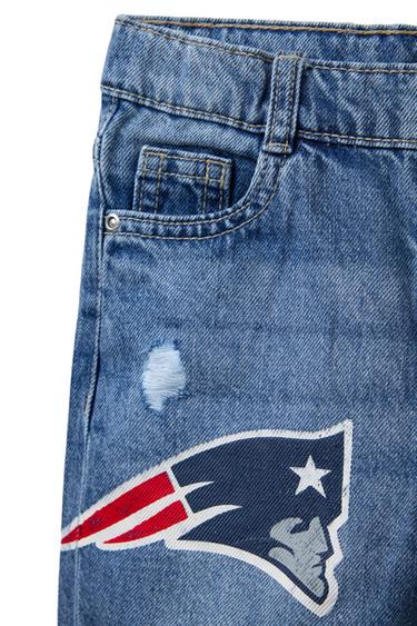 Zara PATRIOTS © NFL DENIM SHORTS - Mid-blue