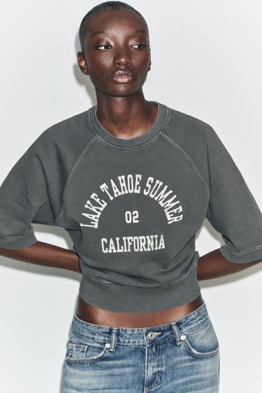 SLOGAN SWEATSHIRT - Charcoal by Zara
