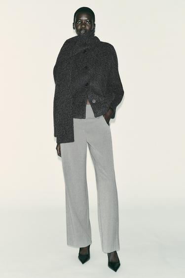 MID-WAIST STRAIGHT-LEG TROUSERS - Grey by Zara