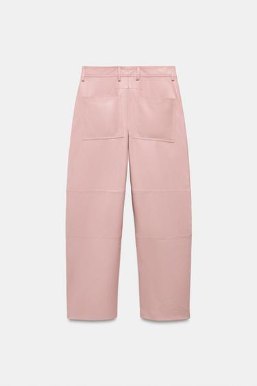 PANTALON EN CUIR 100% ZW COLLECTION ÉDITION LIMITÉE - Rose de Zara - Image 7