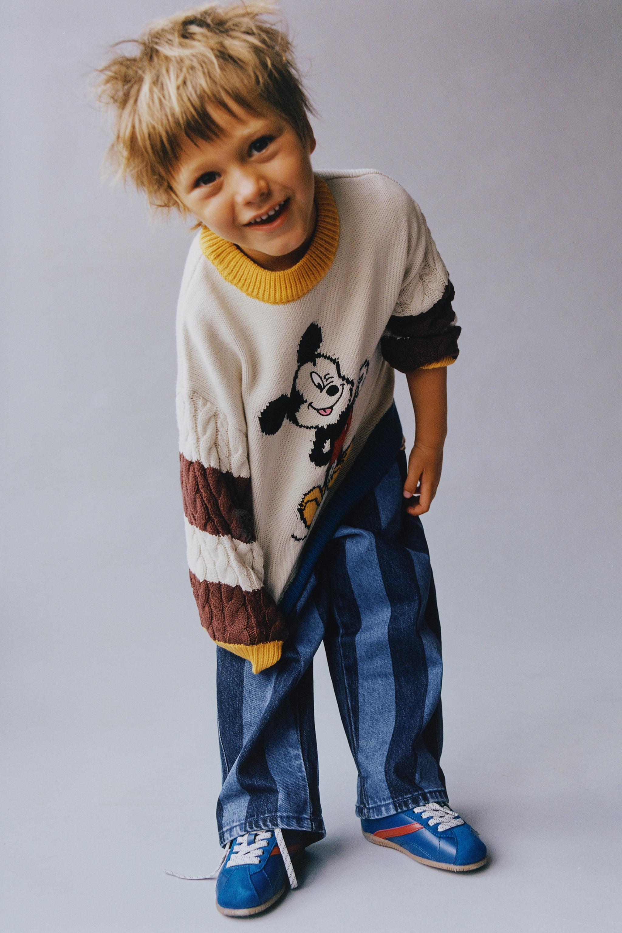 MICKEY MOUSE © DISNEY KNIT JUMPER — Ecru / Brown