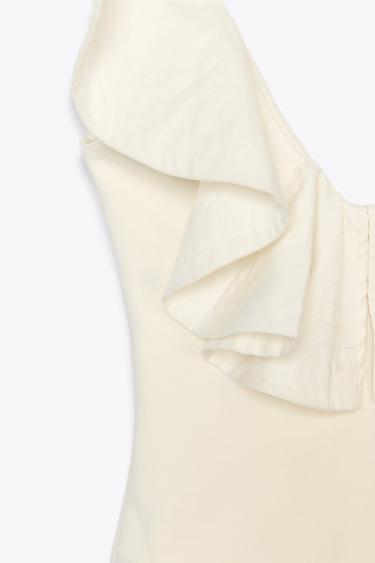 BODY BIMATIÈRE À VOLANTS - Écru de Zara - Image 9