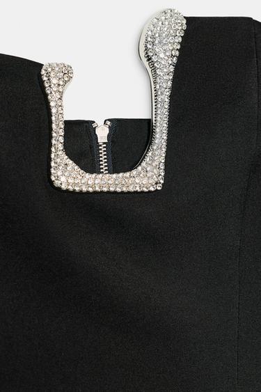 TOP BUSTIER À BRILLANTS - Noir de Zara - Image 7
