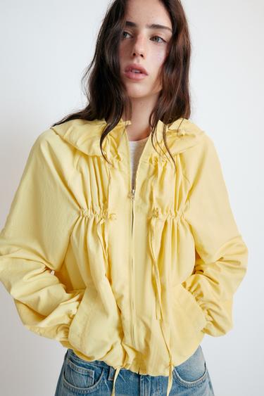 NYLON TIE-DETAIL JACKET - Yellow by Zara