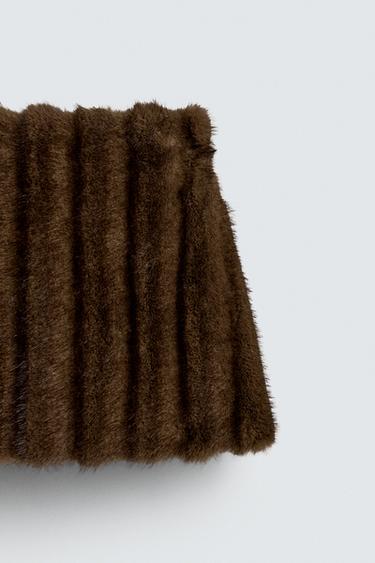 FAUX FUR MINI SKIRT HARRY LAMBERT FOR ZARA X DISNEY - Brown by Zara - Image 4