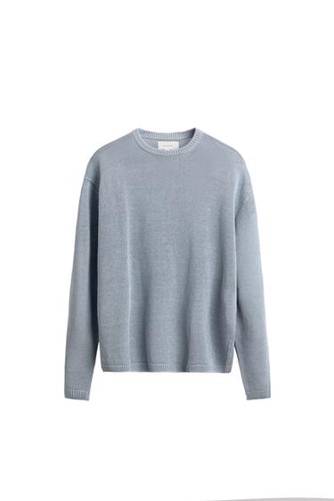 JERSEY REGULAR FIT 100% LINO - Azul / Acero de Zara