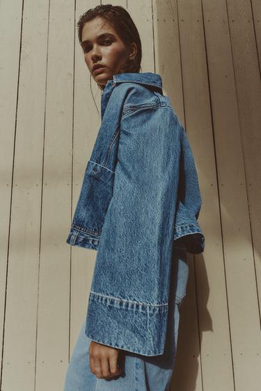 CAÇADORA Z1975 DENIM CURTA - Blau mitjà de Zara