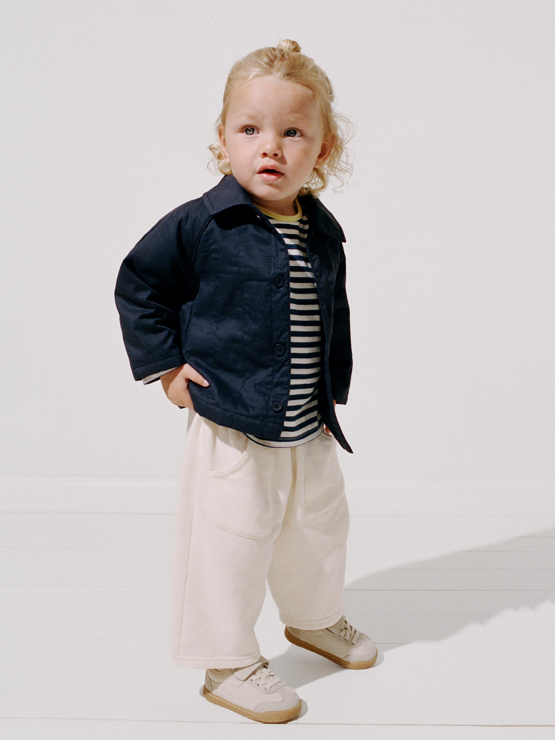 QUILTED LABEL JACKET — Blue / Indigo