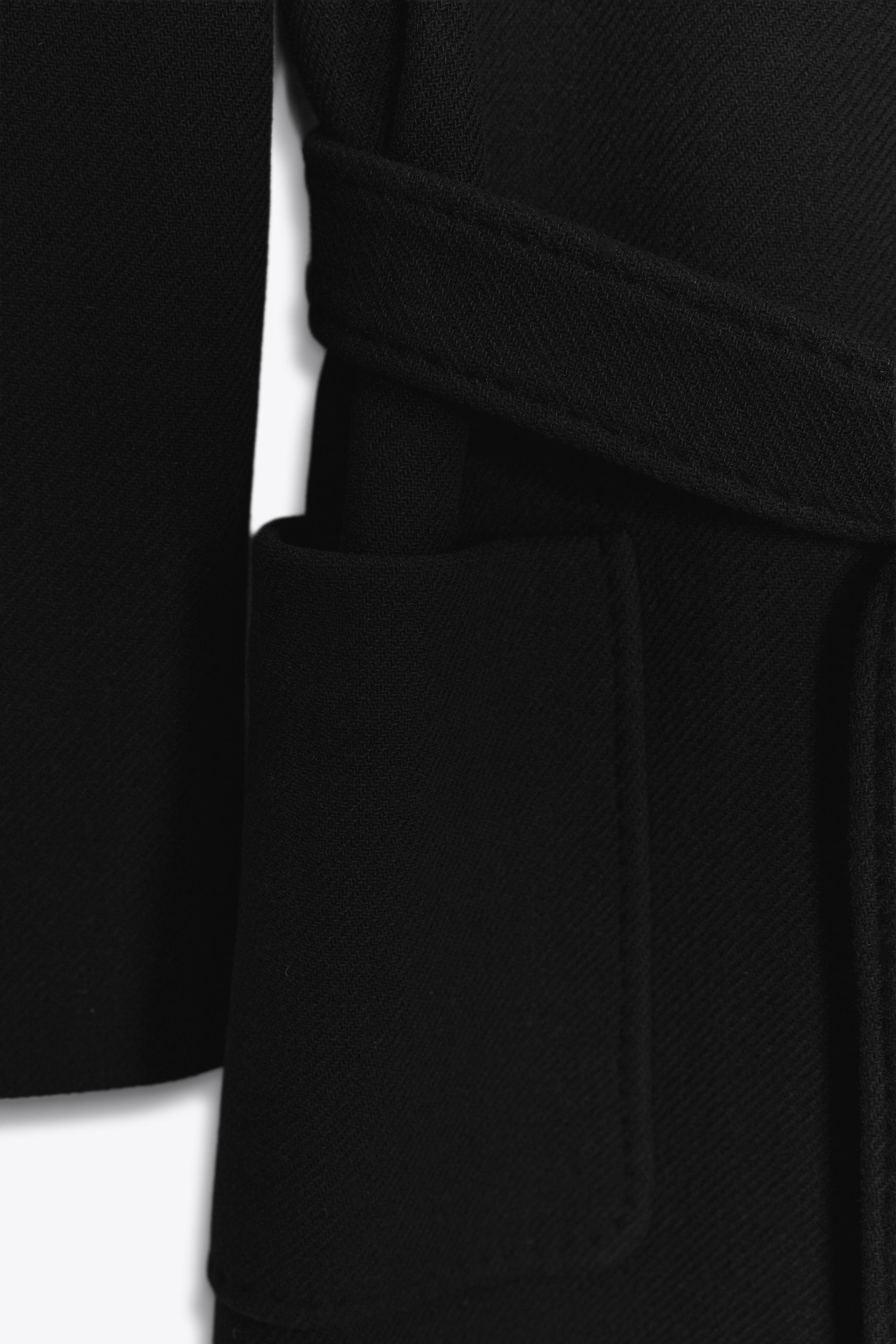 黒 ウール コート ZW COLLECTION ウールブレンドコート - ブラック | ZARA Japan